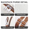 Generic Small Backpack Purse for Women Leather Mini Convertible Designer Backpack Travel Shoulder - 4 of 4