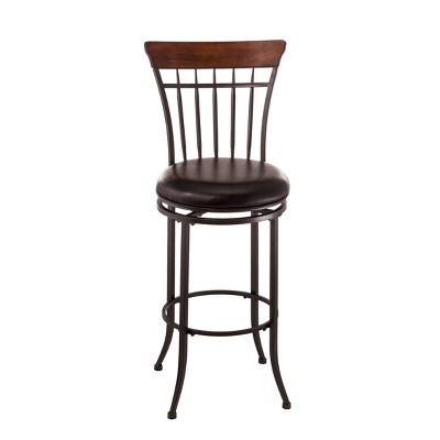 Cameron Swivel Vertical Spindle 26" Counter Height Barstool Wood/Brown - Hillsdale Furniture