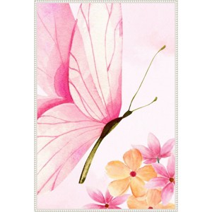 Amanti Art Pink Floral Butterfly by Saskia Michele Framed Canvas Wall Art - 1 of 4