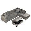 NicBex Sectional Sofa with Storage Ottoman & 2 Pillows L Shaped Modular Sofa for Living Room & Apartment - 4 of 4