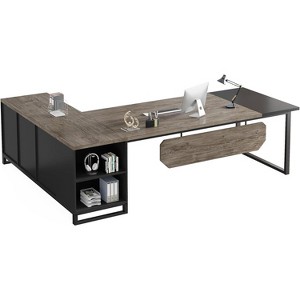 Tribesigns L-Shaped 70.8" Executive Computer Desk 55" File Cabinet - 1 of 4