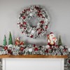 Northlight Pre-Lit Battery Operated Snowy Bristle Pine Christmas Wreath - 30" - Warm White LED Lights - 3 of 4