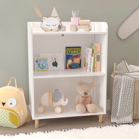 Bookshelf for Kids 3 Tier Toddler Bookshelf Kids Toy Storage Organizer Book Shelves for Kids Room Playroom Nursery and Kindergarten