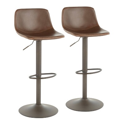 Set of 2 31.25" Duke Industrial Adjustable Height Barstools - LumiSource