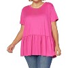 Women's Short Sleeve Peplum Top - entro - 4 of 4