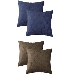 Unique Bargains Home Decor Solid Soft Short Plush Throw Pillowcases 4 Pcs - 1 of 4