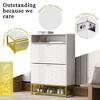 Shoe Storage Cabinet With 2 Flip Drawers, Narrow Shoe Rack Cabinet With Top And Bottom Open Shelf, Anti-tip Device For Hallway Entryway Hallway - 3 of 4