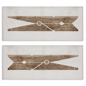 Stupell Industries Minimal Laundry Clothespins 2pc Canvas Art Set - 1 of 4