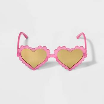 Girls' Scalloped Heart Sunglasses - Cat & Jack™ Pink