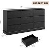 5/9/12 Drawer Chest Dresser with Wide Top, MDF Wood Storage Organizer for Bedroom, Living Room, White/Black/Green - 3 of 4