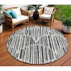 Gray Ivory And Charcoal Abstract Washable Indoor Outdoor Area Rug - 2 of 4