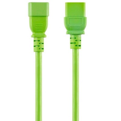 Monoprice Power Cord - 3 Feet - Green | IEC 60320 C14 to IEC 60320 C19, 14AWG, 15A, SJT, 100-250V, For Powering Computers, Monitors