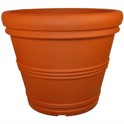 Terracotta 24.5" Rolled Rim Weather-Resistant Plastic Planter