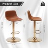 AZL1 Life Concept Dining Sets Adjustable Bar Stools Set of 2 with Back Support, Gold Bracket for Kitchen Island, Yellow, 16.9"*14.2"*33.8" - 3 of 4
