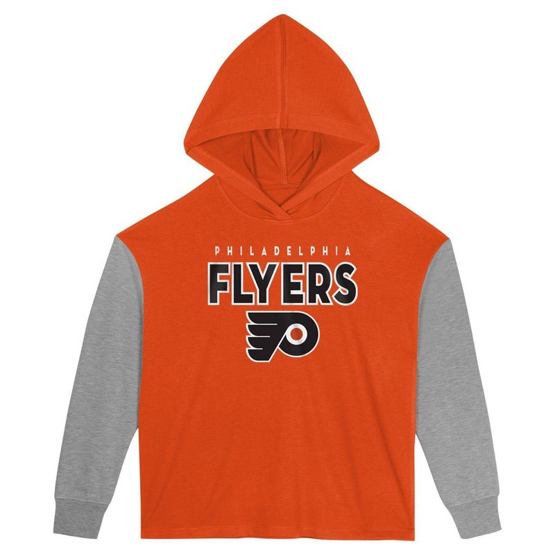 NHL Philadelphia Flyers Girls&#39; Poly Fleece Hooded Sweatshirt, 2 of 4