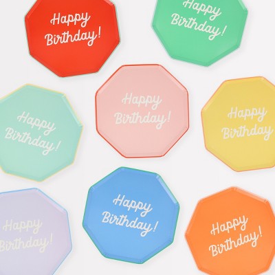 Meri Meri Mixed Happy Birthday Side Plates (Pack of 8)