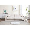 90.16'' Chenille Casual 3-Seater Pleated Sofa with Comfortable Foam Cushioning, Stylish Modern Sofa for Living Room - 3 of 4