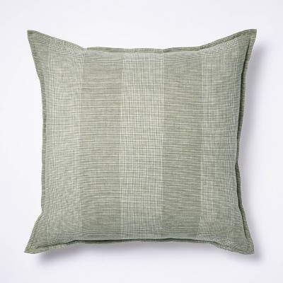 Oversize Linen Striped Square Throw Pillow Green - Threshold™ designed with Studio McGee