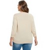 Clearlove Knit Cardigan for Plus Size  Women Open Front Button Lightweight Sweaters V Neck Loose 3/4 Sleeve Cardigans Outwear - 3 of 4