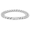 Steeltime 24" and 8.5" Men's stainless steel thick cuban link chain set with simulated diamonds clasp. Color Options: Silver, Gold - 3 of 4