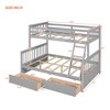 Grungis Twin Over Twin Loft Bed with Ladders and 2 Storage Drawers,Modern Bunk Bed Can Divided Into 2 Beds,Loft and Bunk Bed for Bedroom - 4 of 4