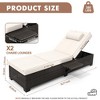Reclining Patio Lounge Chairs Set of 2, Brown Wicker with Blue Cushions for Outdoor, Poolside, Indoor Use - 4 of 4