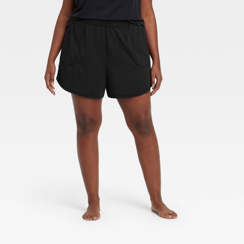 Women's Mid-Rise Knit Shorts 5 - All In Motion™ Black 1X