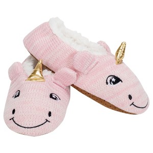 Pink Unicorn Womens Animal Cozy Indoor Plush Lined Non Slip Fuzzy Soft Slipper - Medium - 1 of 4