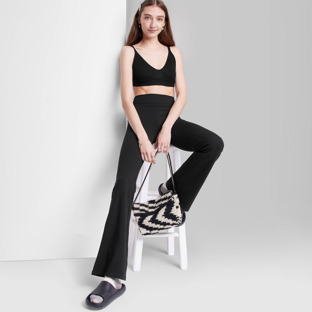 Women's High-Waisted Flare Leggings - Wild Fable™ Black L