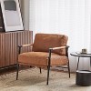 Sapphtopaz 1pc Minimalist Accent Chair Upholstered Lounge Chair with Plush Cushions Metal Frame and Wooden Armrest, Living Room Chair Comfy Chair - 3 of 4