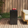 Wood-Look Square-Column MGO End Table, H27.75in,Wood-Like Distressed Finish, Mix with Different Heights, Indoor Outdoor Use,Black Color - 3 of 4