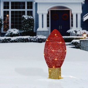 20" Prelit Red Christmas Light Bulb Decoration - National Tree Company - 1 of 4