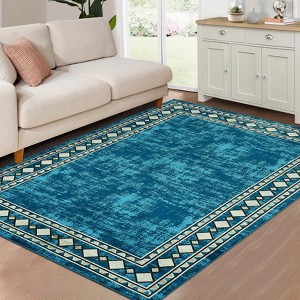 COZONY Machine Washable Runner Rug Bordered Rug Low Pile Stain Resistant Rug Premium Netural Rug Modern Runners for Kitchen Bathroom Bedside Dorm - 1 of 4