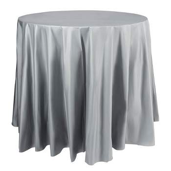 Smarty Had A Party Silver Round Disposable Plastic Tablecloths (84") (96 Tablecloths)