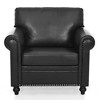 VYNXARIA The Luxurious 1-Seat Sofa Chair that Combines Elegance and Comfort, Adorned with Silver Nailhead Trim£¬Black - 3 of 4