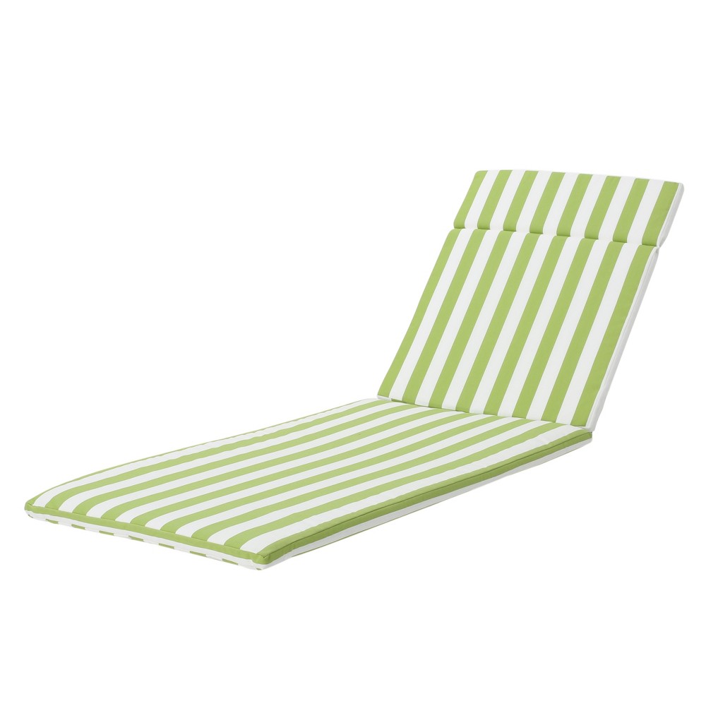 Photos - Pillow Salem Chaise Lounge Cushion Green/White Stripe - Christopher Knight Home