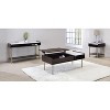 Vynxaria Contemporary End Table, Side Table, Nightstand, Brown, Walnut Wood, White Marble Printed Veneers, 24" Height - 3 of 4