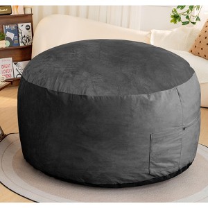 CENGHU Bean Bag Chair Velvet Soft Beanbag with Memory Foam for Adults Lazy Sofa with Fluffy Removable Sponge - 1 of 4