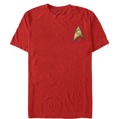 Men's Star Trek Operations Starfleet Badge T-shirt - Red - Large