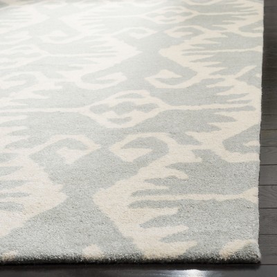 Grey and Ivory Hand-Tufted Wool 6' x 9' Area Rug