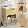 NicBex 24" Modern Bathroom Vanity with Solid Ceramic Sink Combo,Freestanding Vanity with 1 Shelf&1 Drawer,MDF Board,4"Pre-drilled Faucet,Natural - 4 of 4
