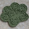 Dexypaws: Enrichment Lick Mat: Army Green Paw Print, Grooved Dog Feeding Pad - 3 of 4