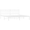 vidaXL King Metal Bed Frames with Headboard, Under Bed Storage, Noise Free, White, No Mattress - 4 of 4