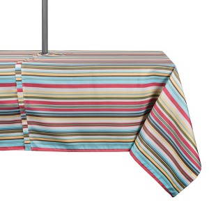 Design Imports  Summer Stripe Outdoor Tablecloth With Zipper 60X120 - 1 of 4