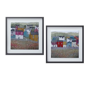 Wood Framed House Print (Set of 2) - 1 of 2