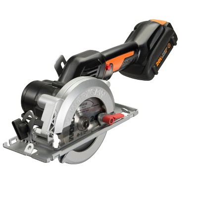 Worx WX531L POWER SHARE 20-Volt Worxsaw 4-1/2 in. Compact Circular Saw with Brushless Motor (2Ah Battery & Charger Included)