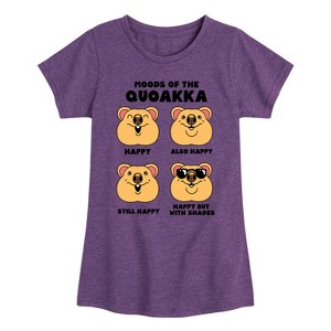 Girls' - Instant Message - Quokka Moods Fitted Short Sleeve Graphic T-Shirt - 1 of 4
