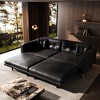 92.1'' Faux Leather Ultra Wide Armrest 4-Seater Sofa Bed with Tufted Modern Design - 3 of 4