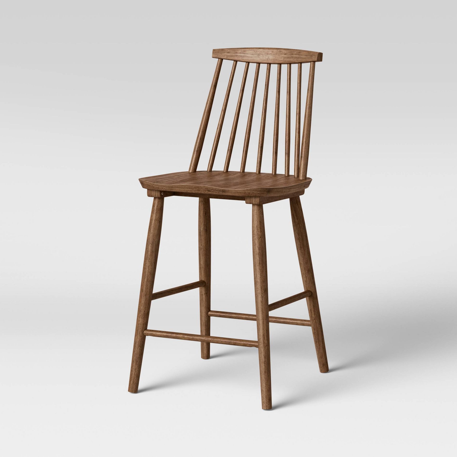 24" Harwich High Back Windsor Counter Height Barstool with Footrest Walnut - Threshold™