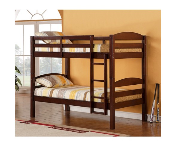 Solid Wood Twin over Twin Bunk Bed - Espresso - Saracina Home